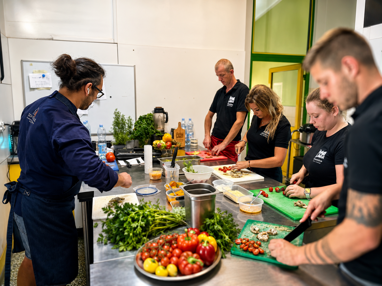 Zespół Catering Domino podczas przygotowywania realizacji